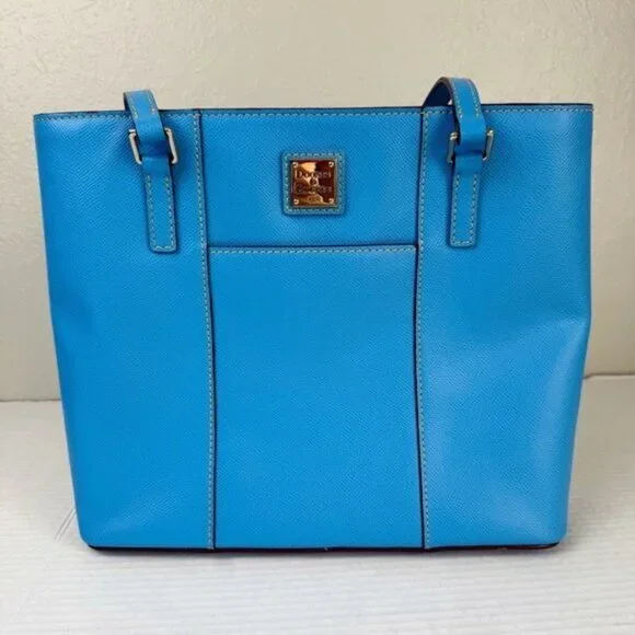 Dooney & Bourke saffiano leather small lexington blue‎ tote satchel shoulder bag - Picture 3 of 13